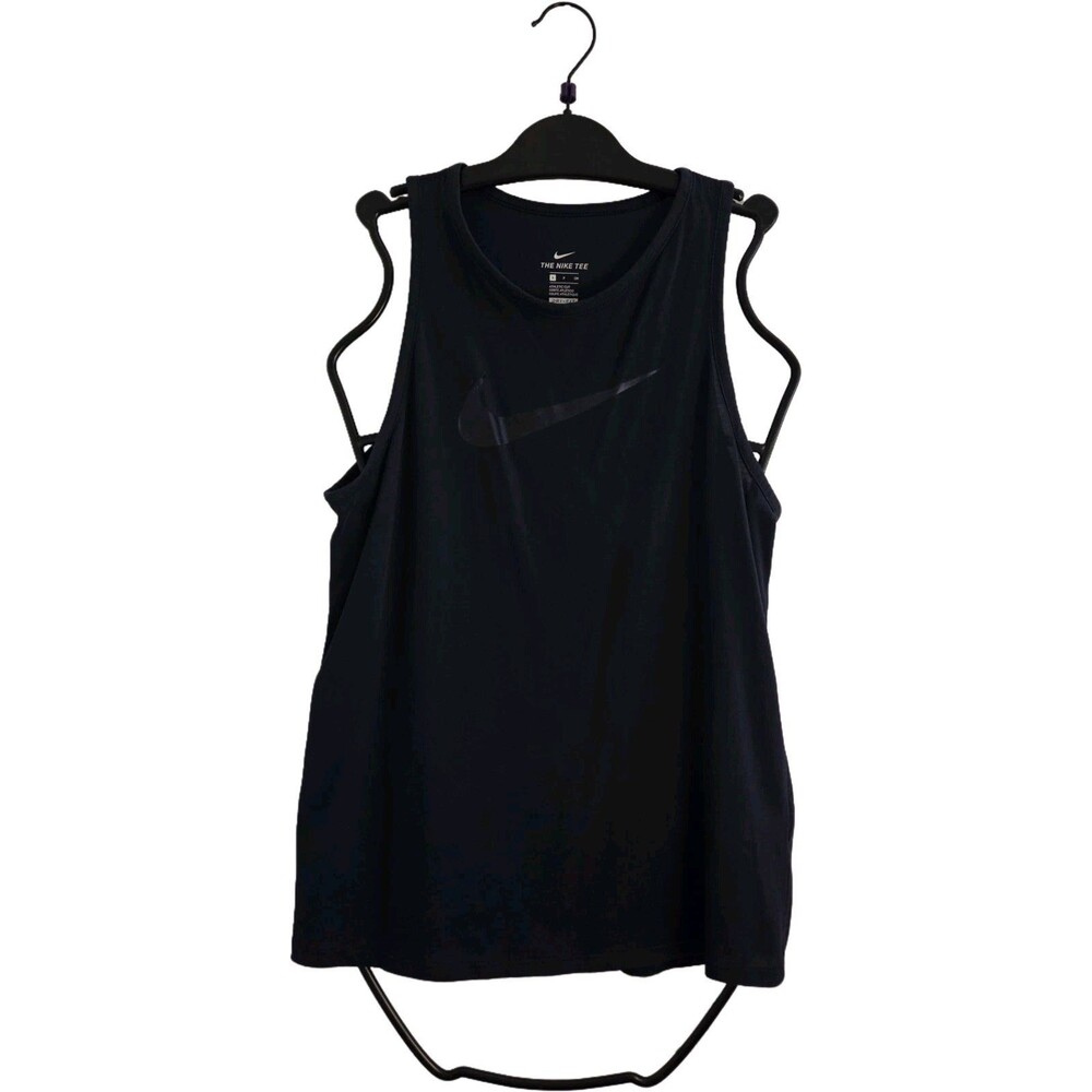 NIKE WOMENS NAVY ON NAVY DRI-FIT TANK TOP SMALL ATHLETIC CUT GYM RUN MUSCLE T